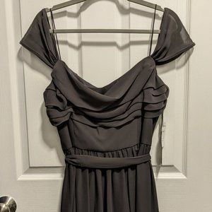 Vera Wang Chiffon Dress - Size 14 - Smoke